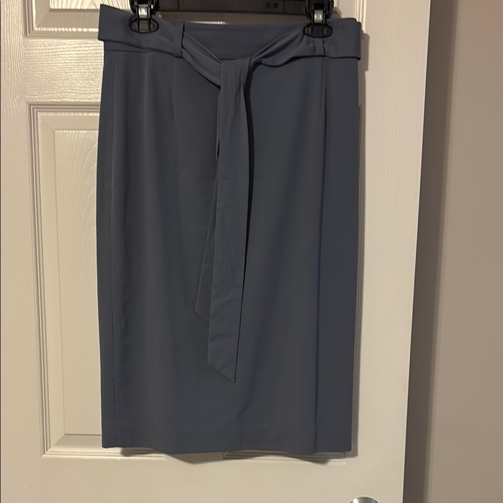 ANTONIO MELANI Gray Tie Front Pencil Skirt